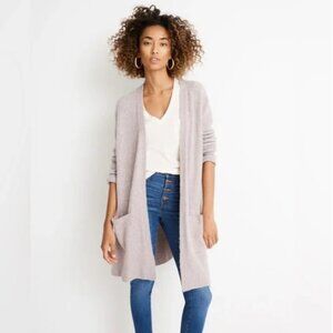 Madewell Kent Long Line Cardigan‎ Coziest Yarn Light Gray Size S